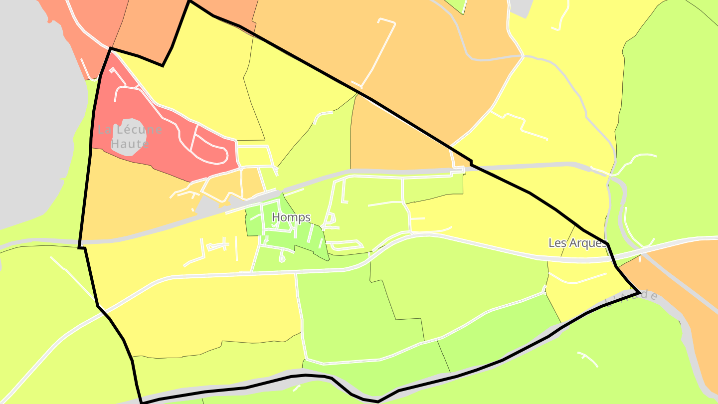 Carte des prix de l'immobilier Homps