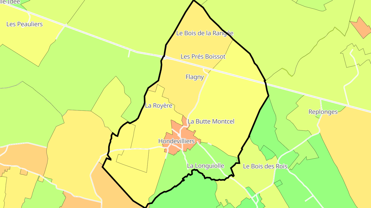 Carte des prix de l'immobilier Hondevilliers