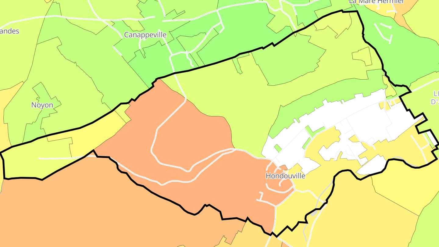 Carte des prix de l'immobilier Hondouville