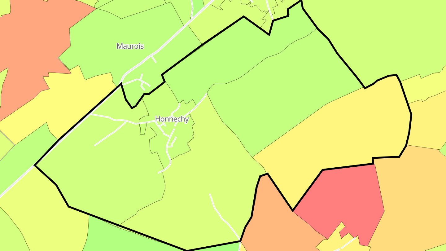 Carte des prix de l'immobilier Honnechy