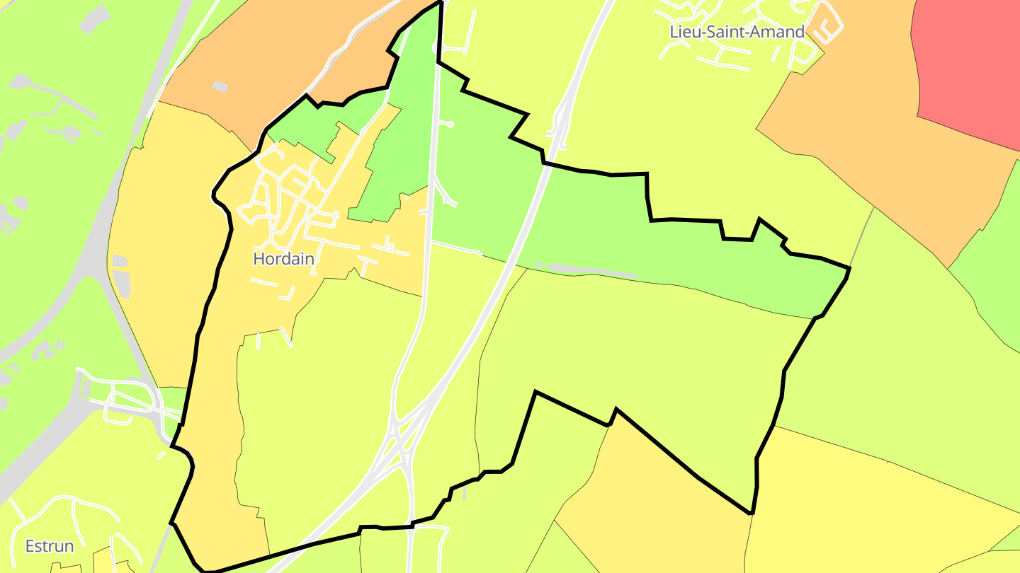 Carte des prix de l'immobilier Hordain