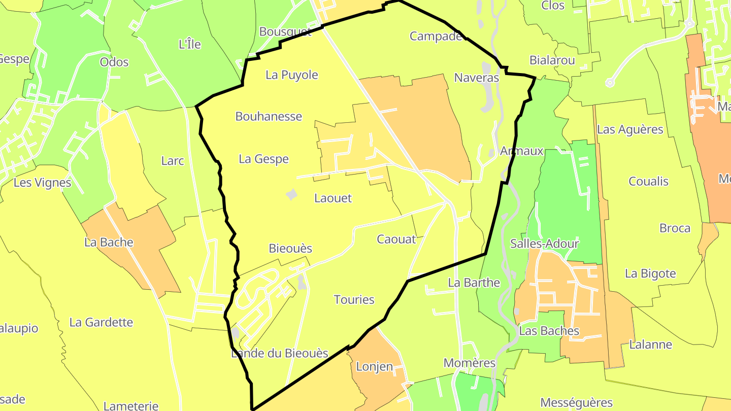Carte des prix de l'immobilier Horgues