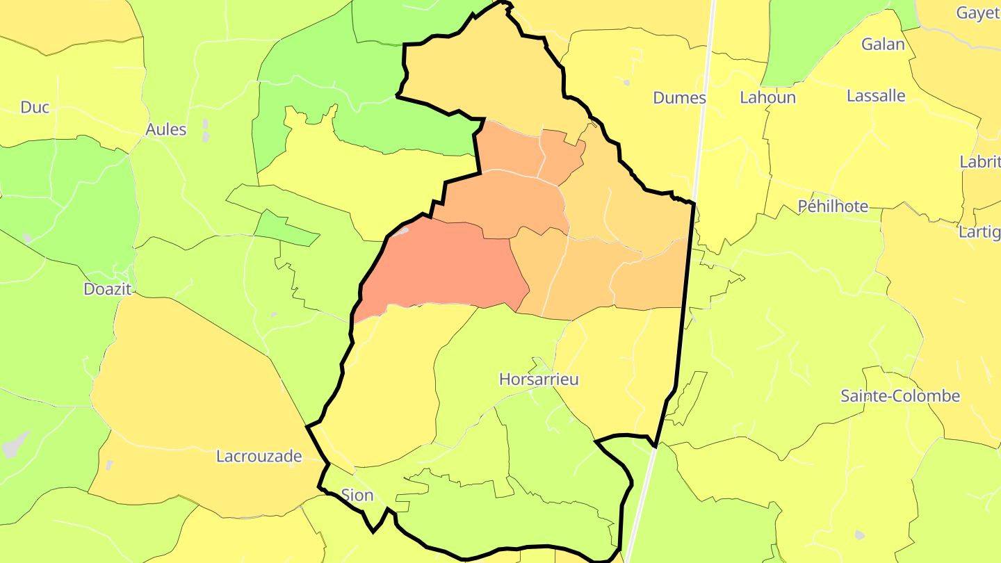 Carte des prix de l'immobilier Horsarrieu