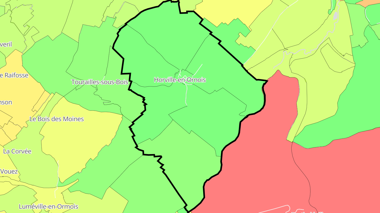 Carte des prix de l'immobilier Horville-en-Ornois