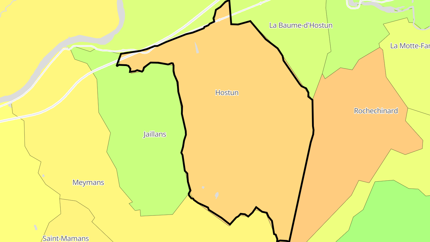 Carte des prix de l'immobilier Hostun