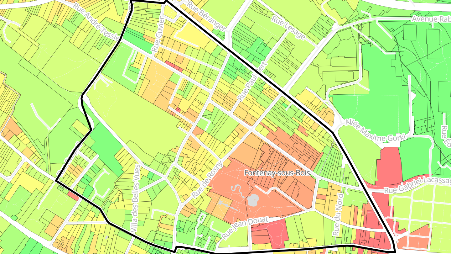 Carte des prix de l'immobilier Hôtel de Ville