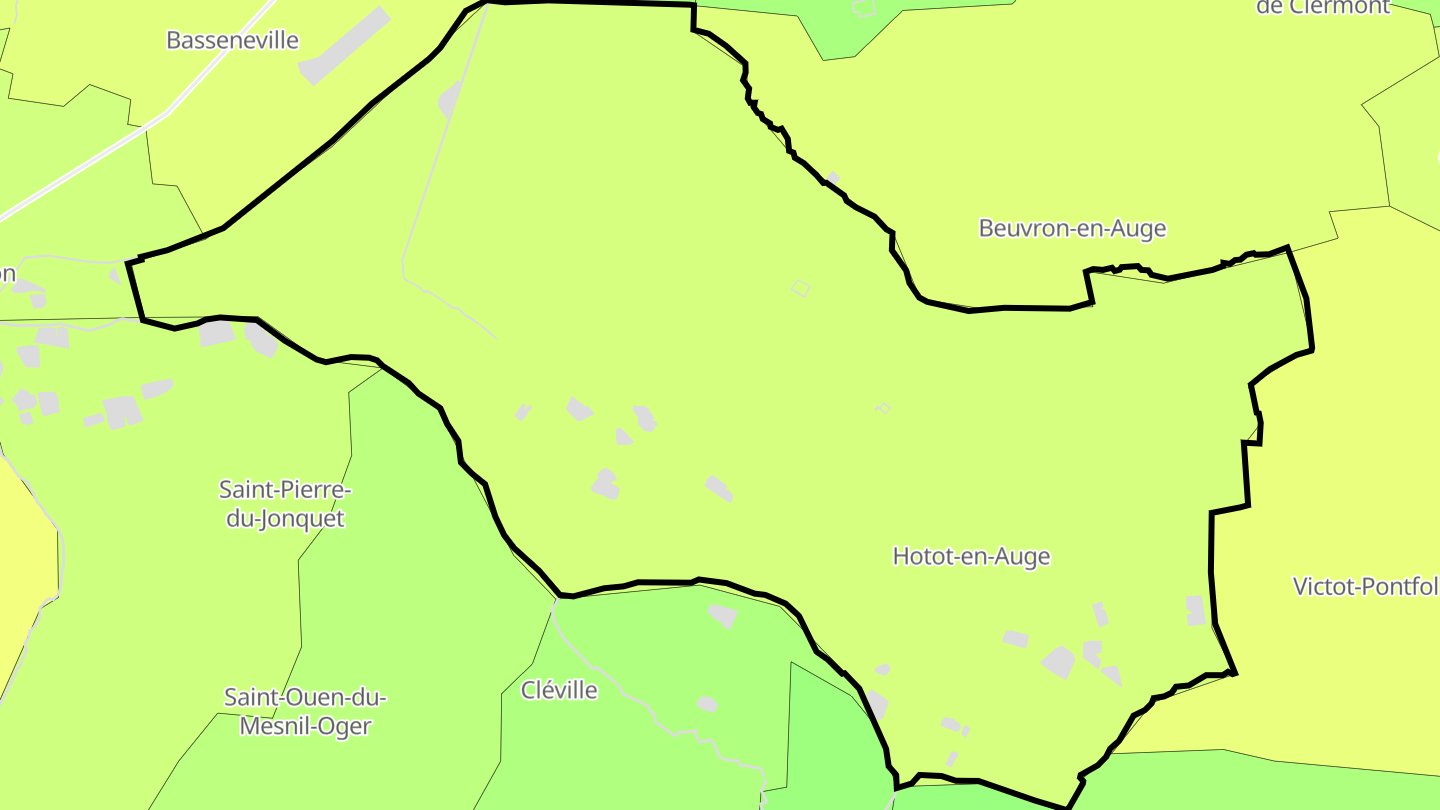 Carte des prix de l'immobilier Hotot-en-Auge