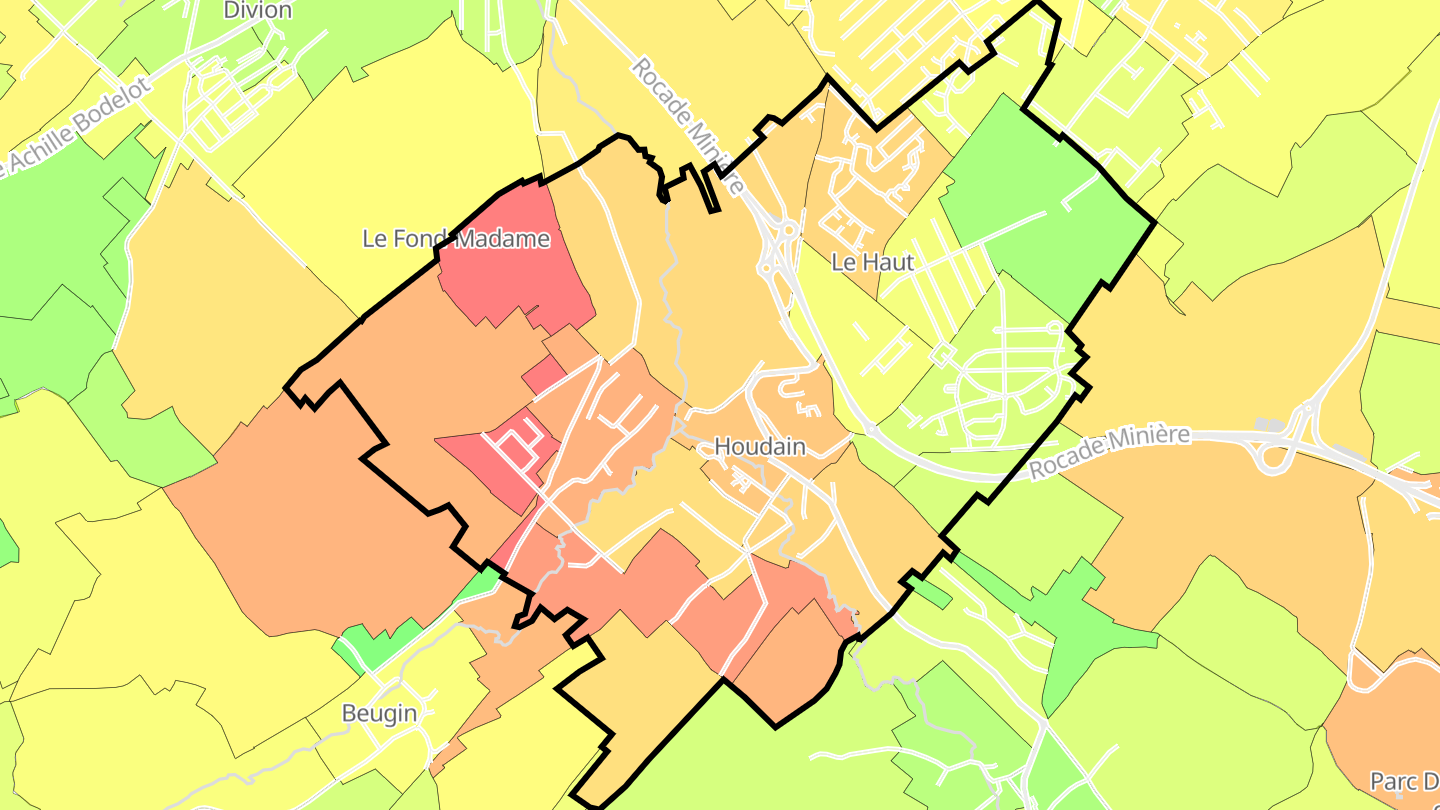 Carte des prix de l'immobilier Houdain
