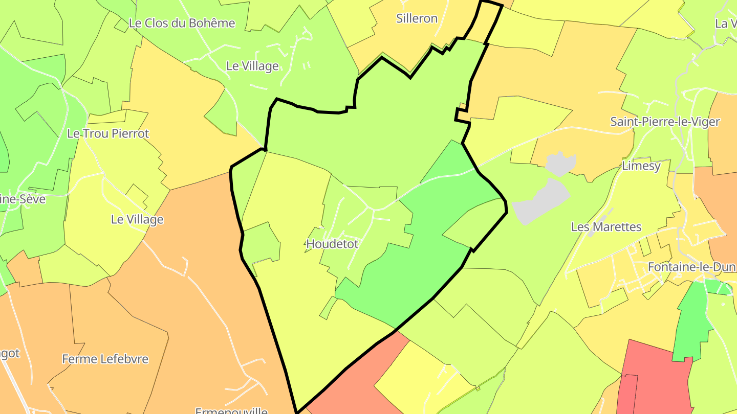 Carte des prix de l'immobilier Houdetot