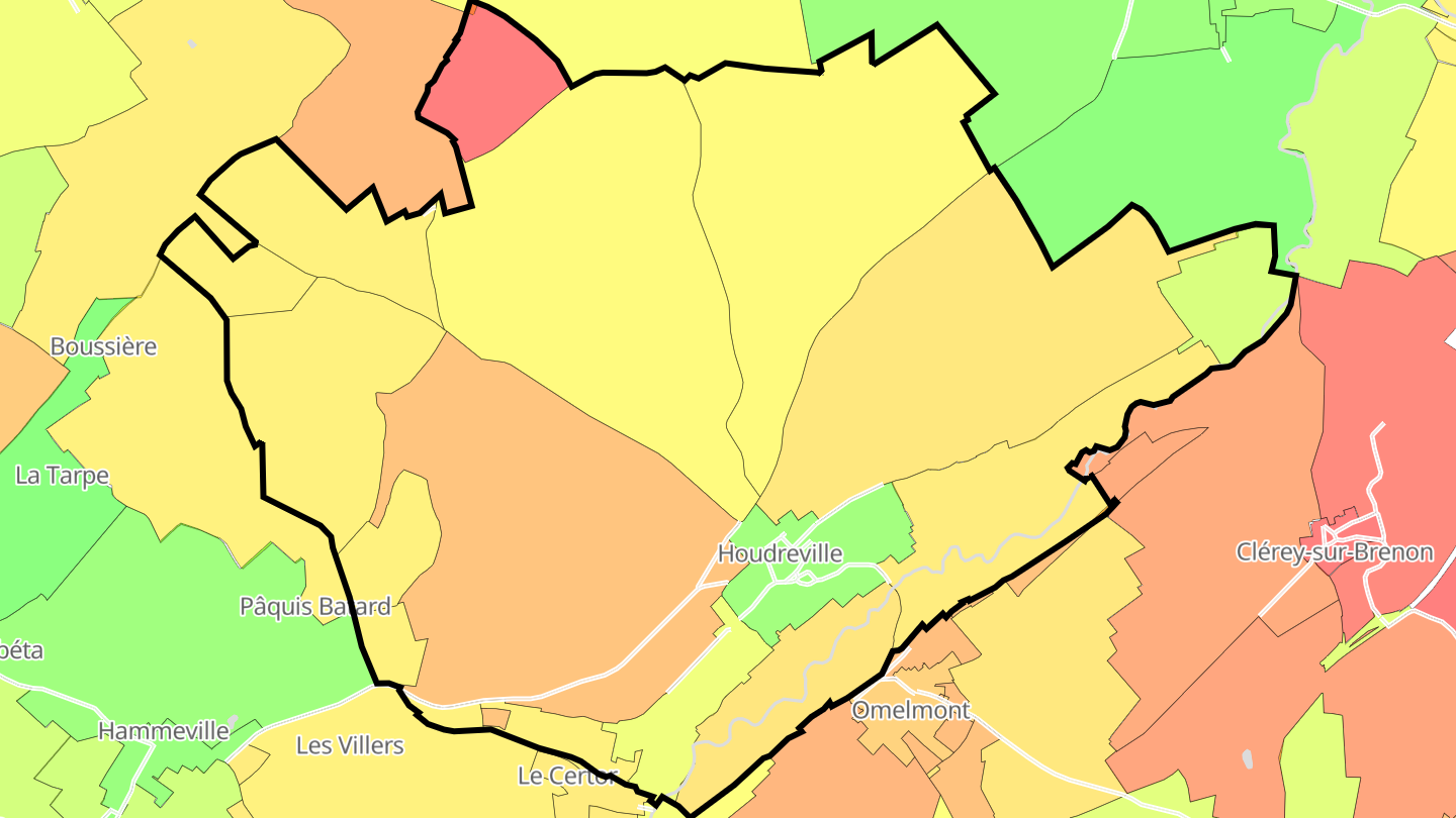 Carte des prix de l'immobilier Houdreville