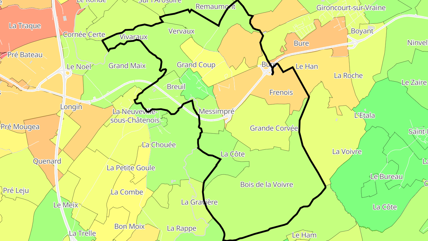 Carte des prix de l'immobilier Houécourt
