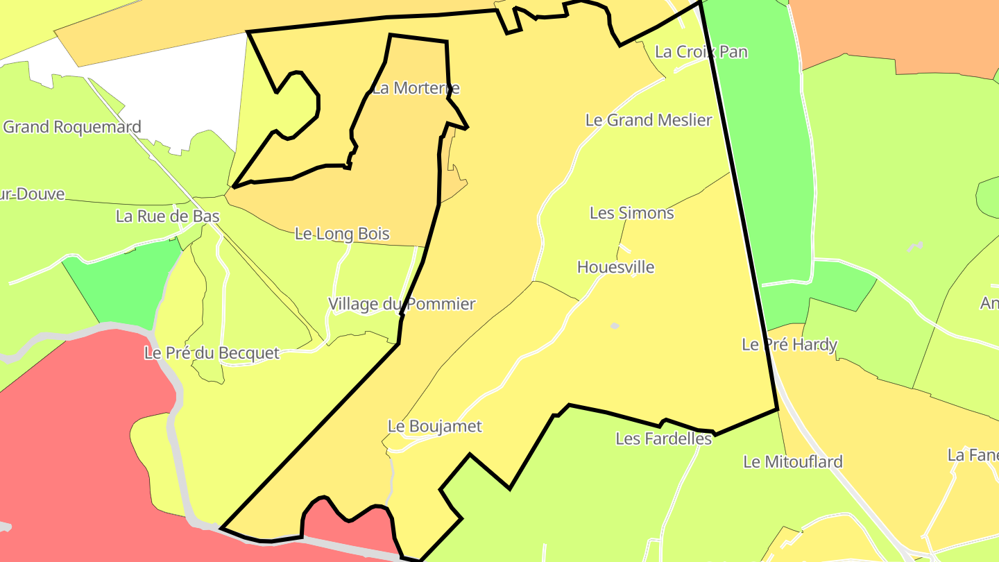 Carte des prix de l'immobilier Houesville