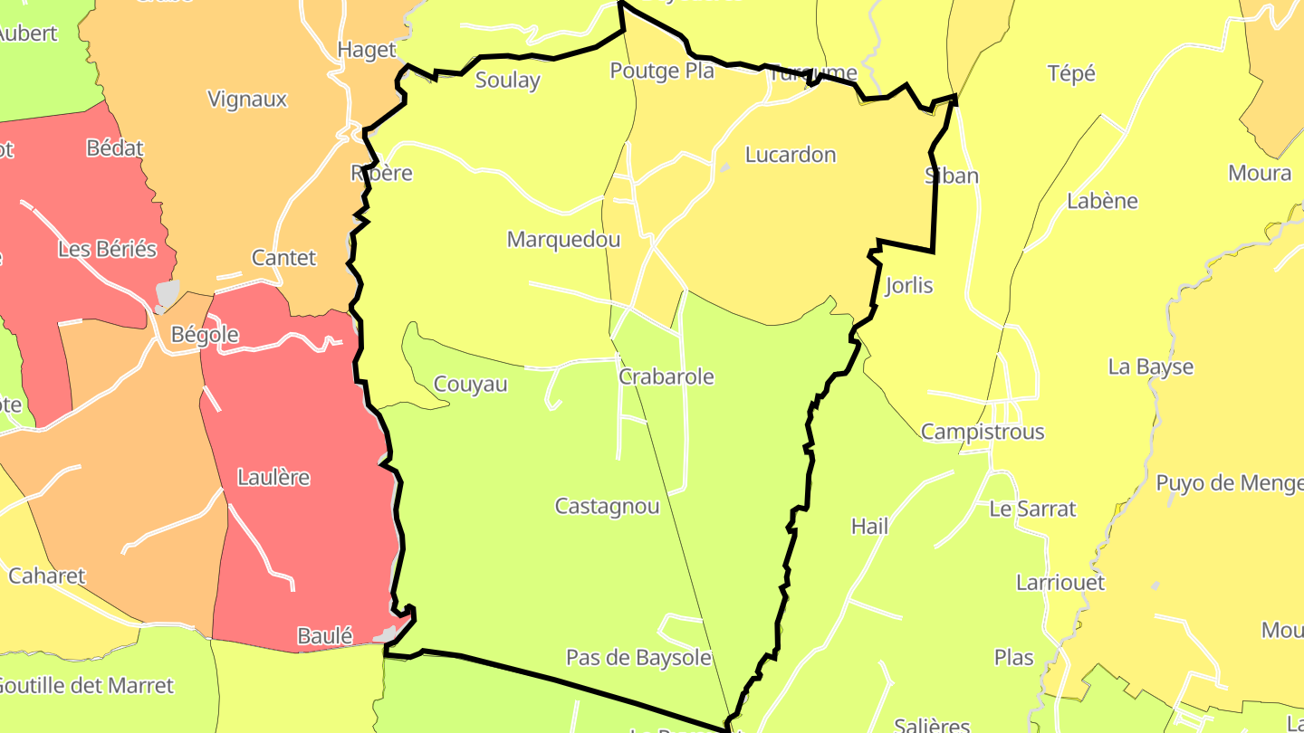 Carte des prix de l'immobilier Houeydets