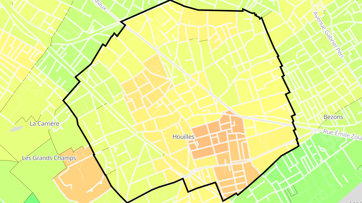 Carte des prix de l'immobilier Houilles