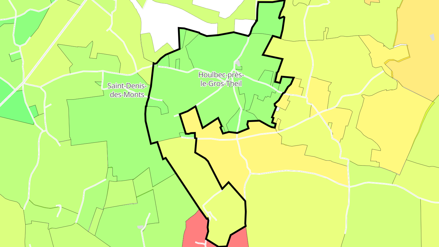 Carte des prix de l'immobilier Houlbec-près-le-Gros-Theil