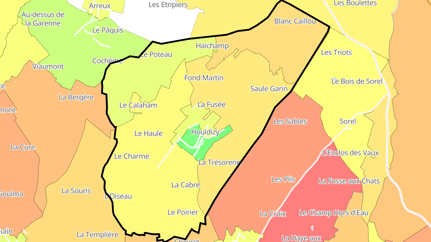 Carte des prix de l'immobilier Houldizy
