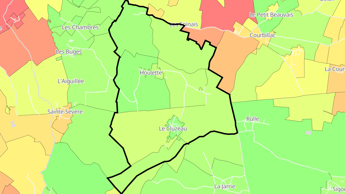 Carte des prix de l'immobilier Houlette