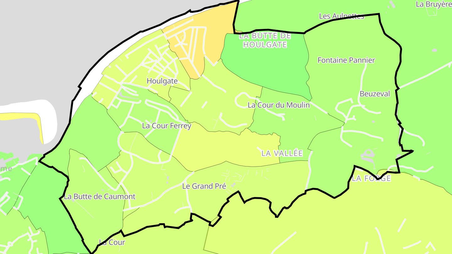 Carte des prix de l'immobilier Houlgate