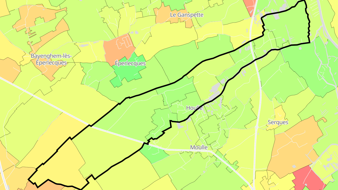 Carte des prix de l'immobilier Houlle