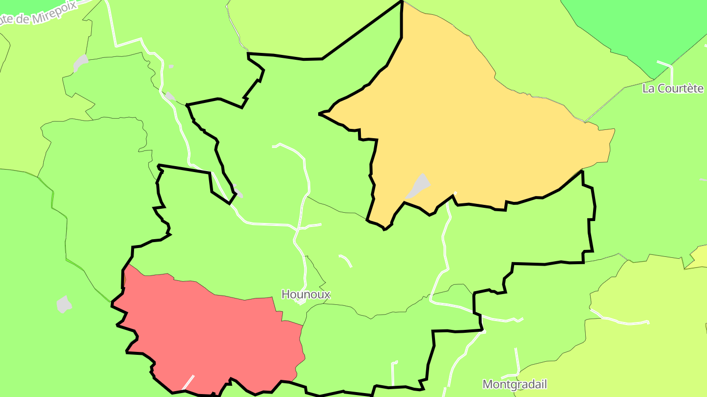 Carte des prix de l'immobilier Hounoux