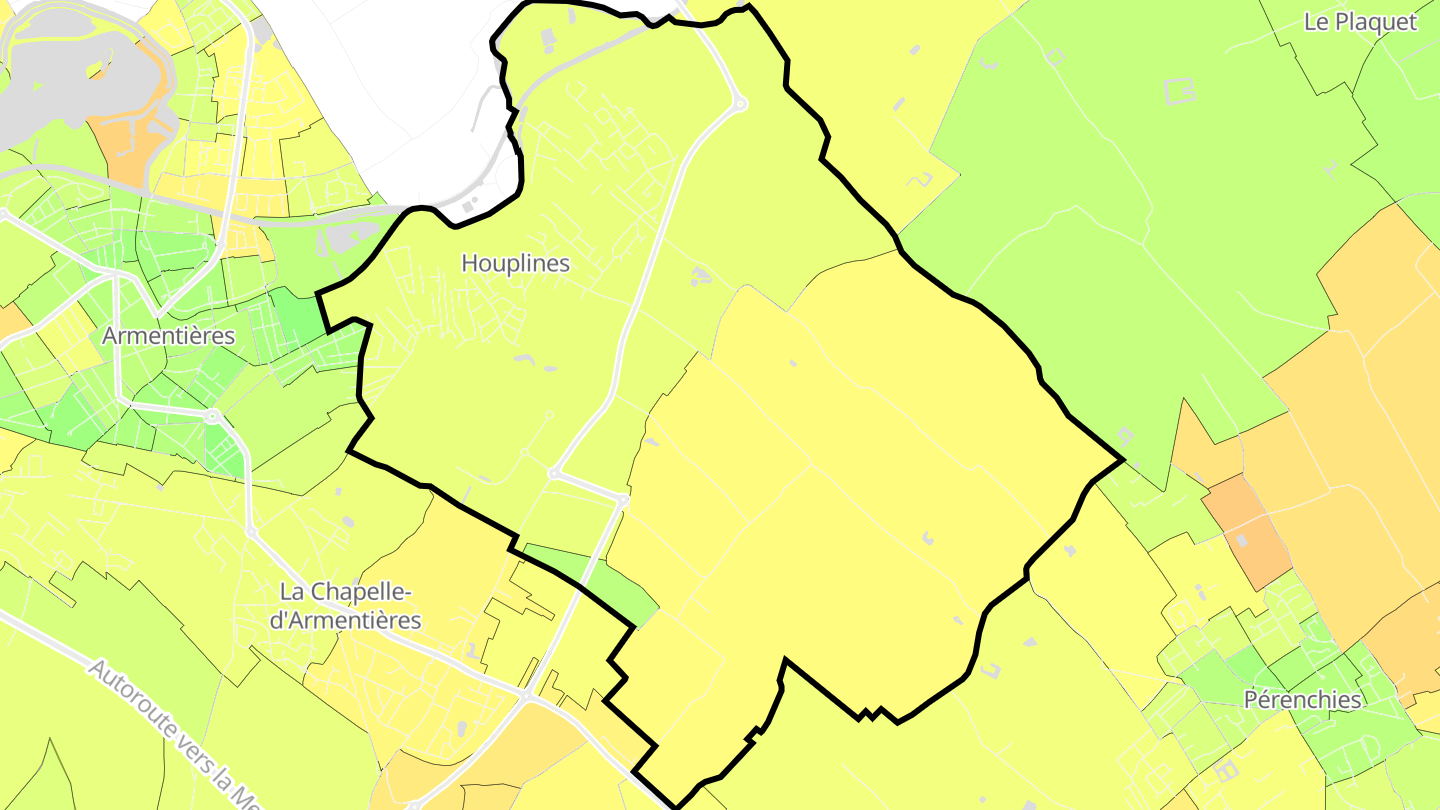 Carte des prix de l'immobilier Houplines