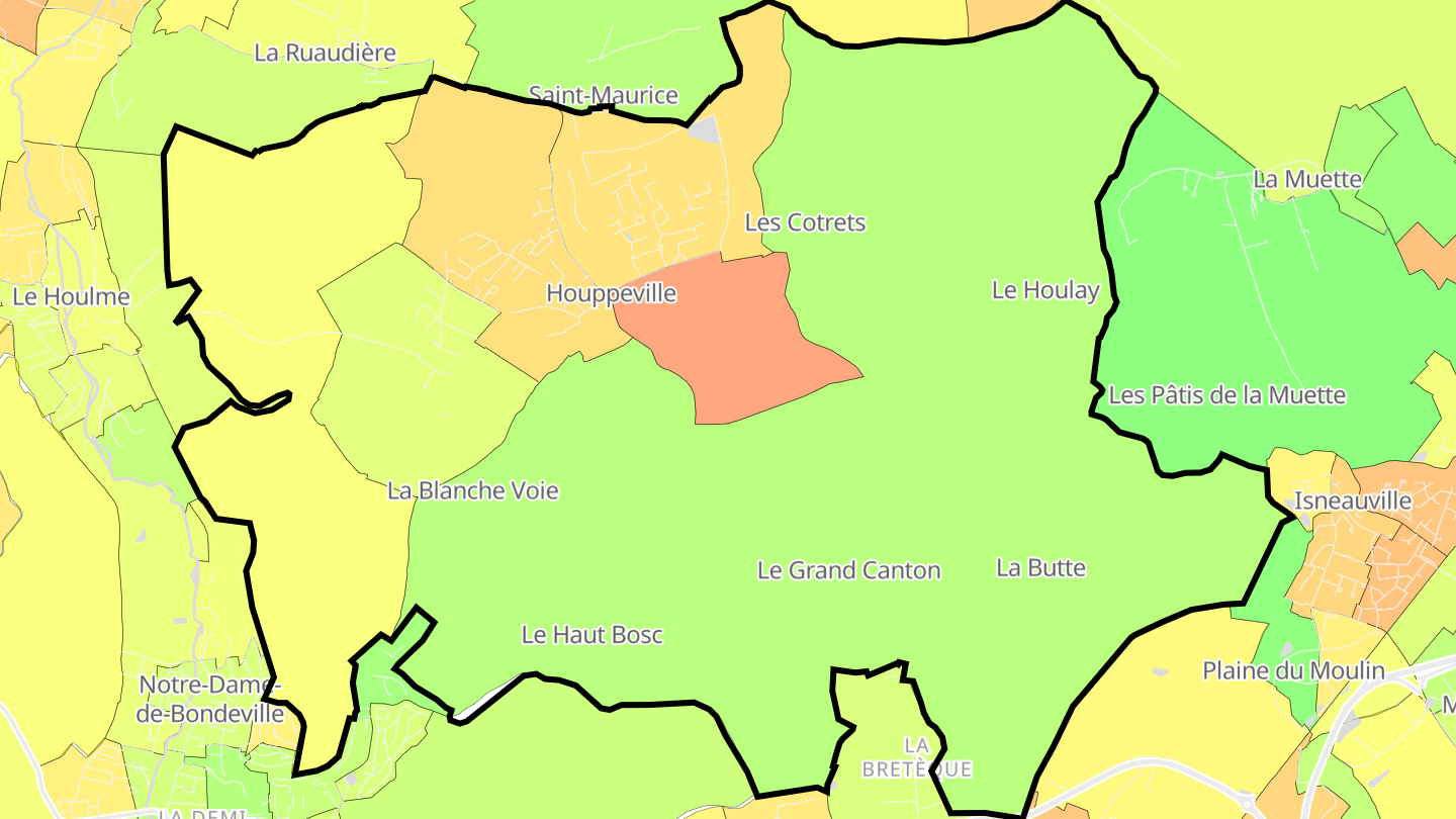 Carte des prix de l'immobilier Houppeville