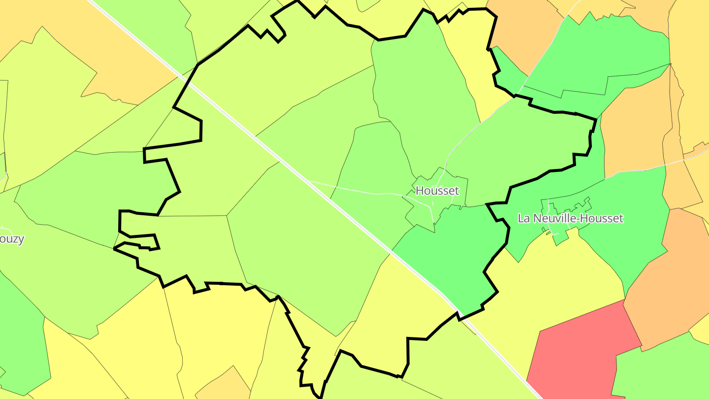 Carte des prix de l'immobilier Housset