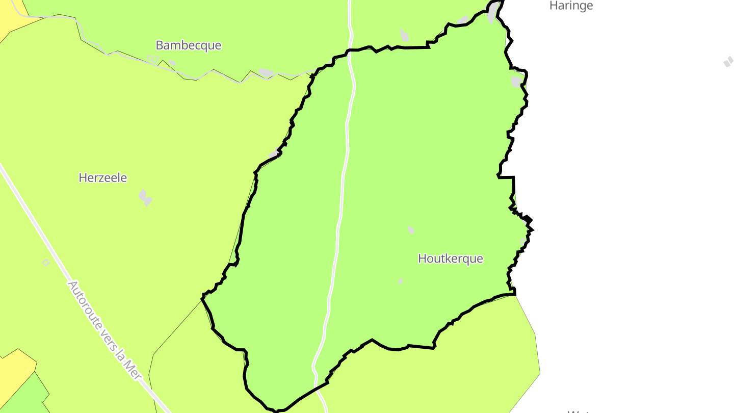 Carte des prix de l'immobilier Houtkerque