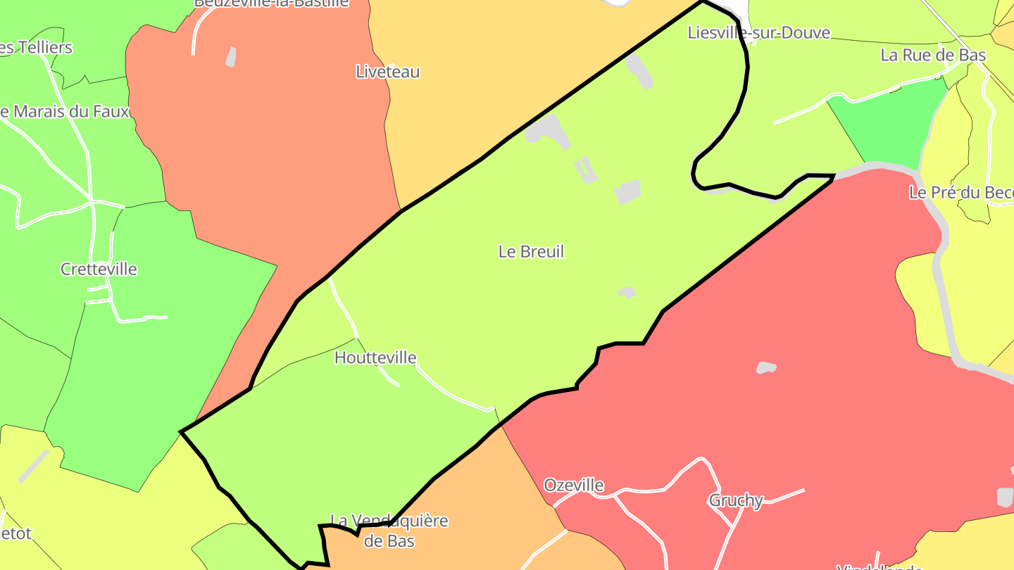 Carte des prix de l'immobilier Houtteville