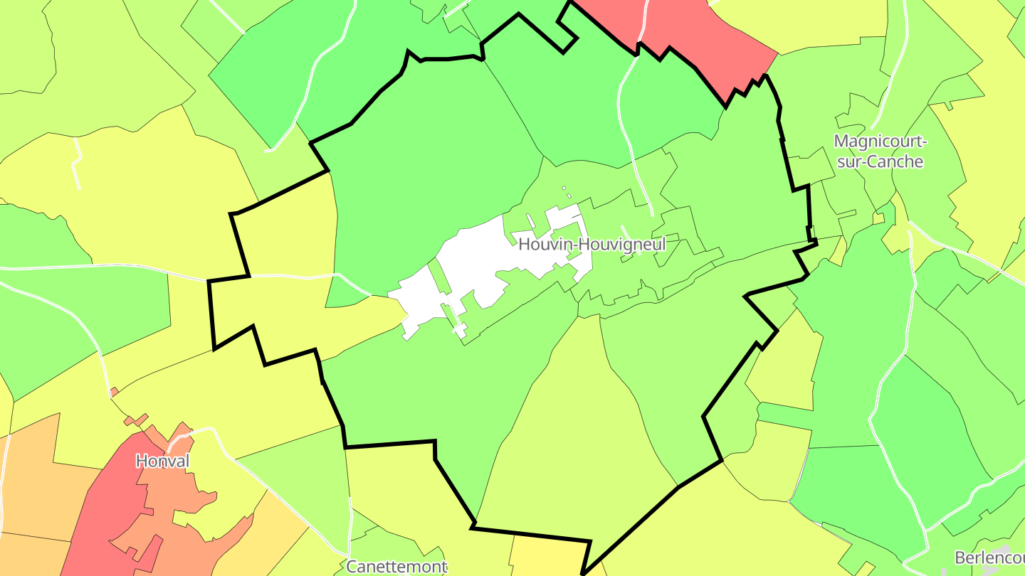 Carte des prix de l'immobilier Houvin-Houvigneul
