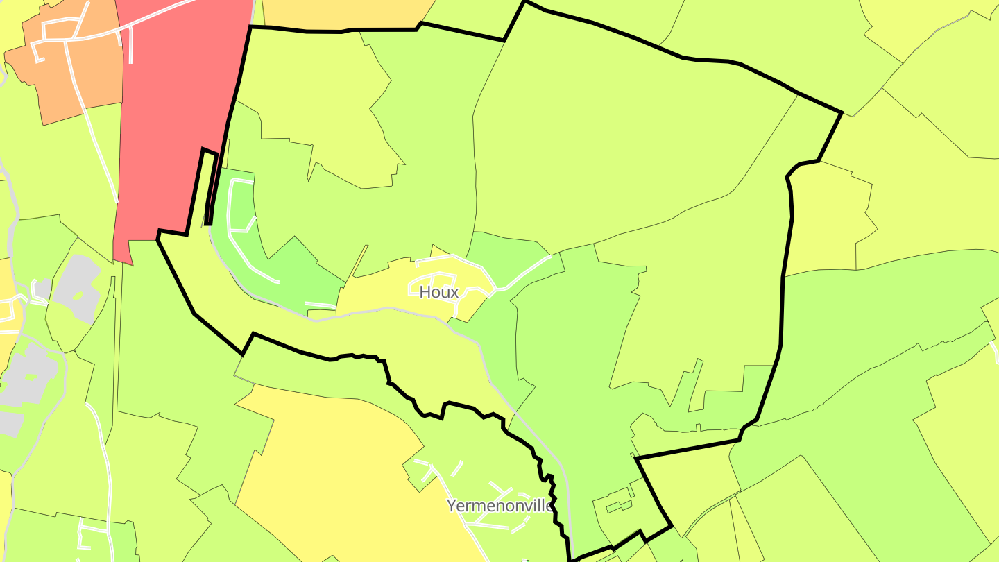 Carte des prix de l'immobilier Houx