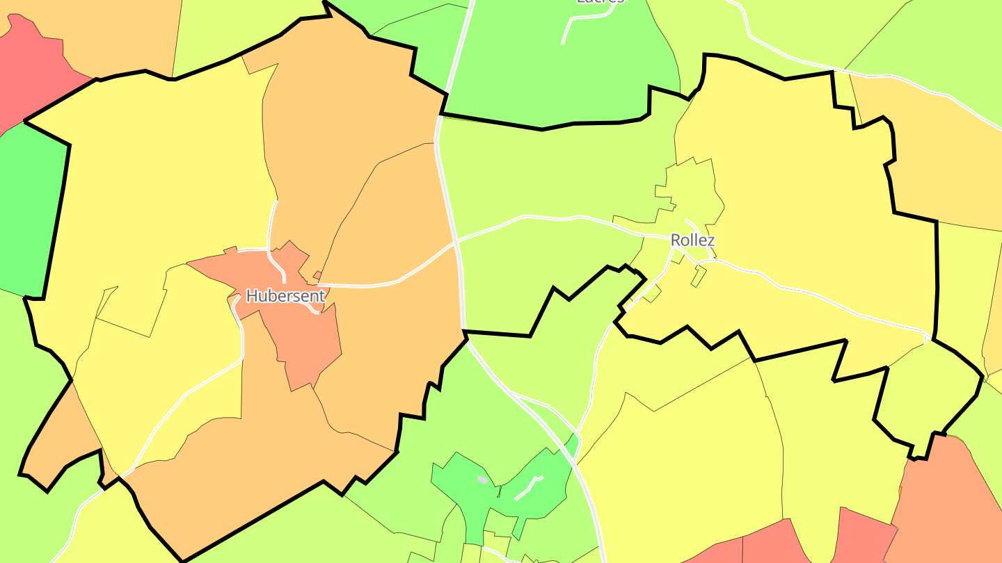 Carte des prix de l'immobilier Hubersent