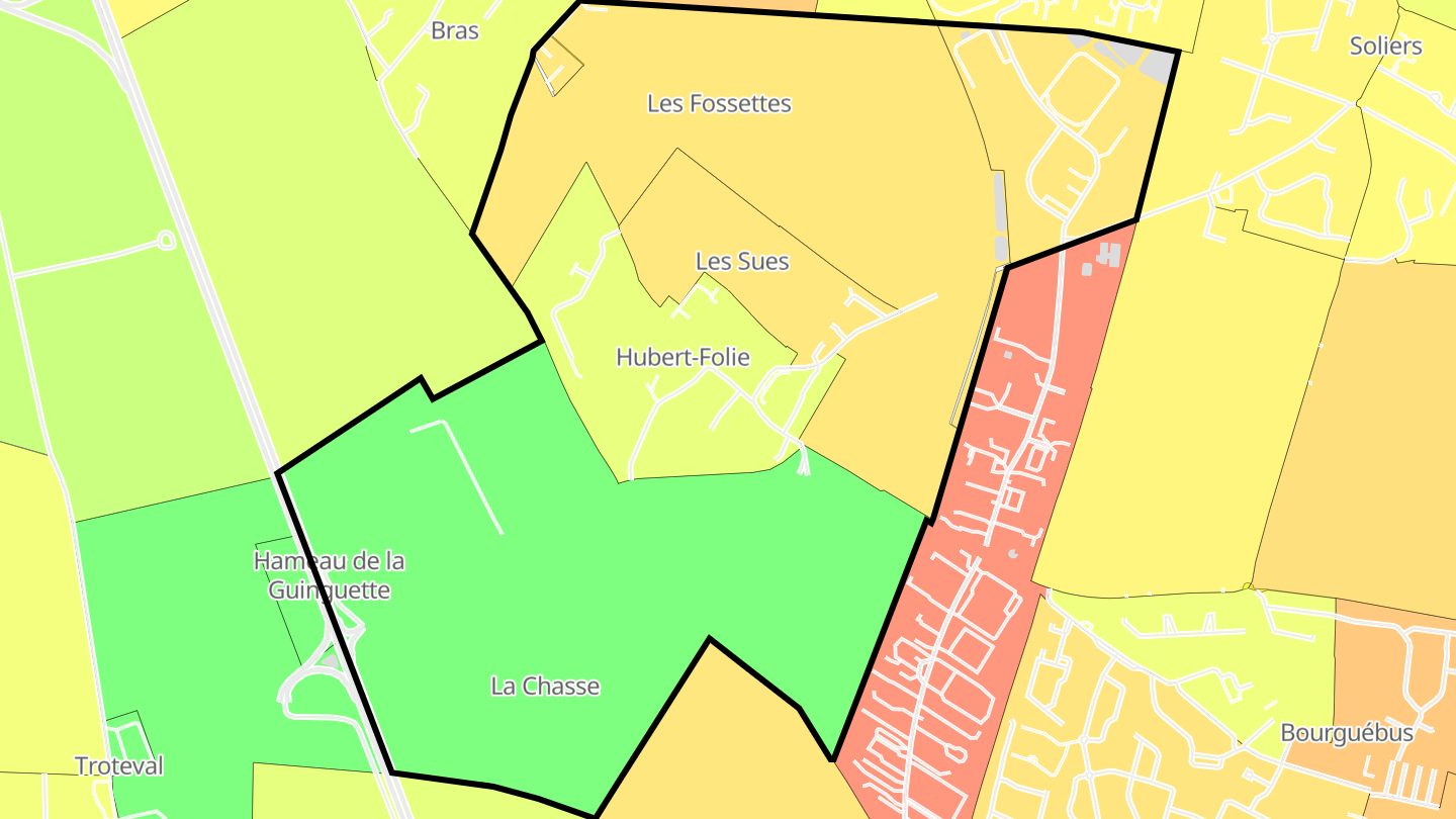 Carte des prix de l'immobilier Hubert-Folie