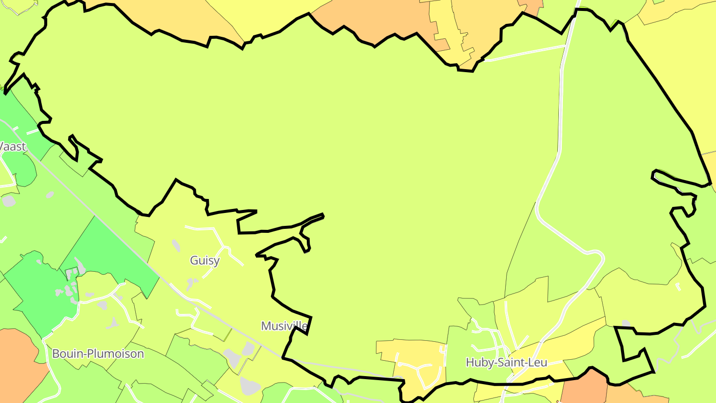 Carte des prix de l'immobilier Huby-Saint-Leu
