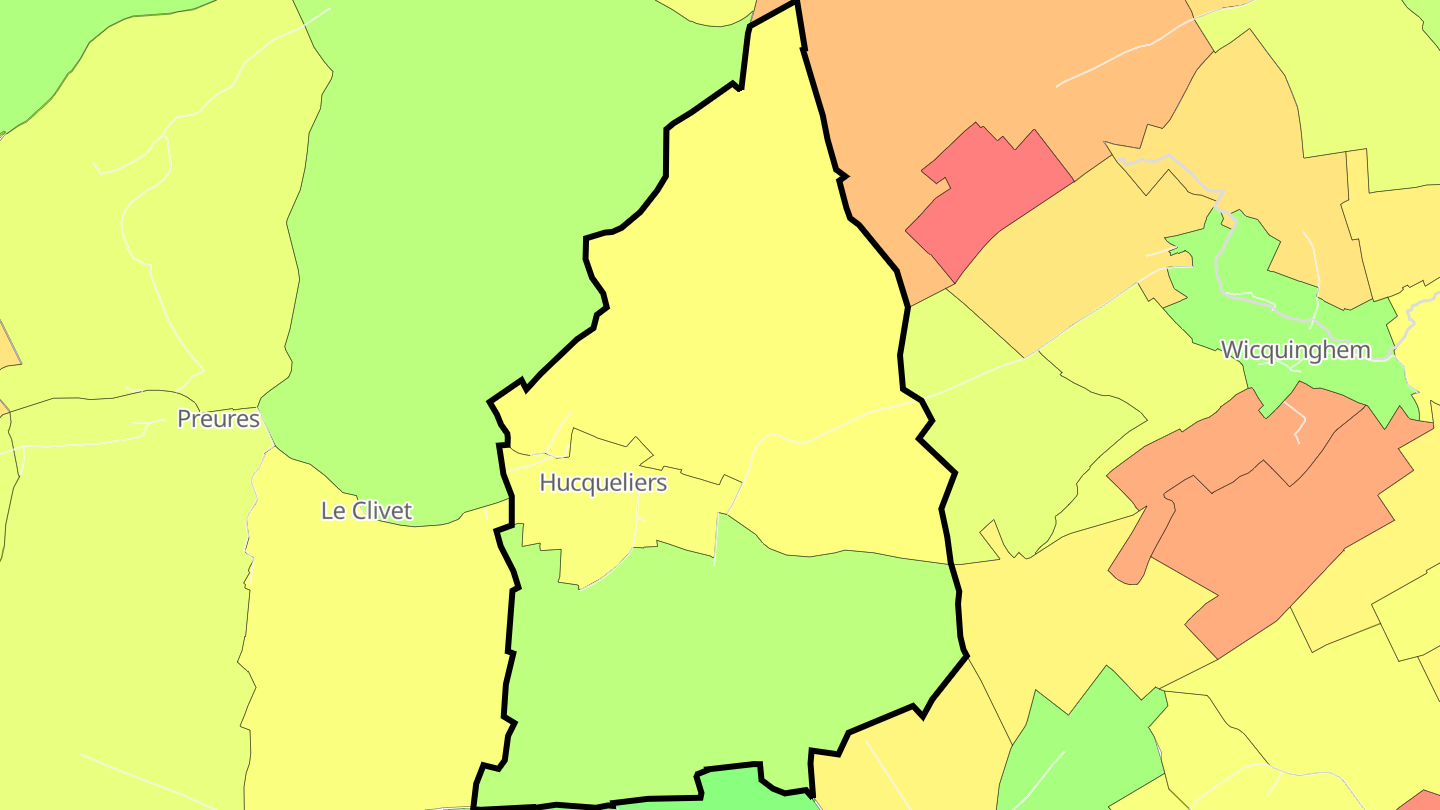 Carte des prix de l'immobilier Hucqueliers