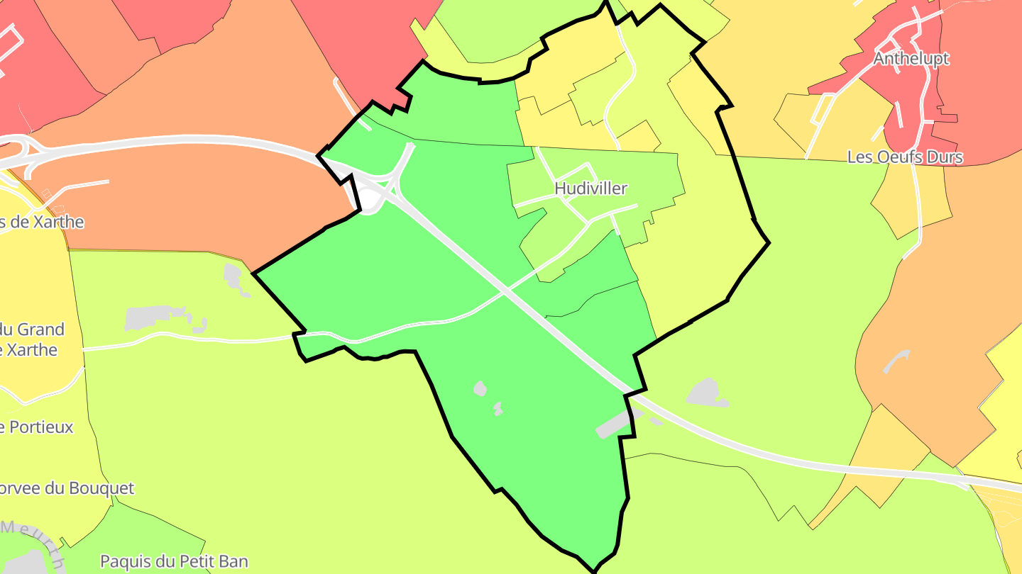 Carte des prix de l'immobilier Hudiviller