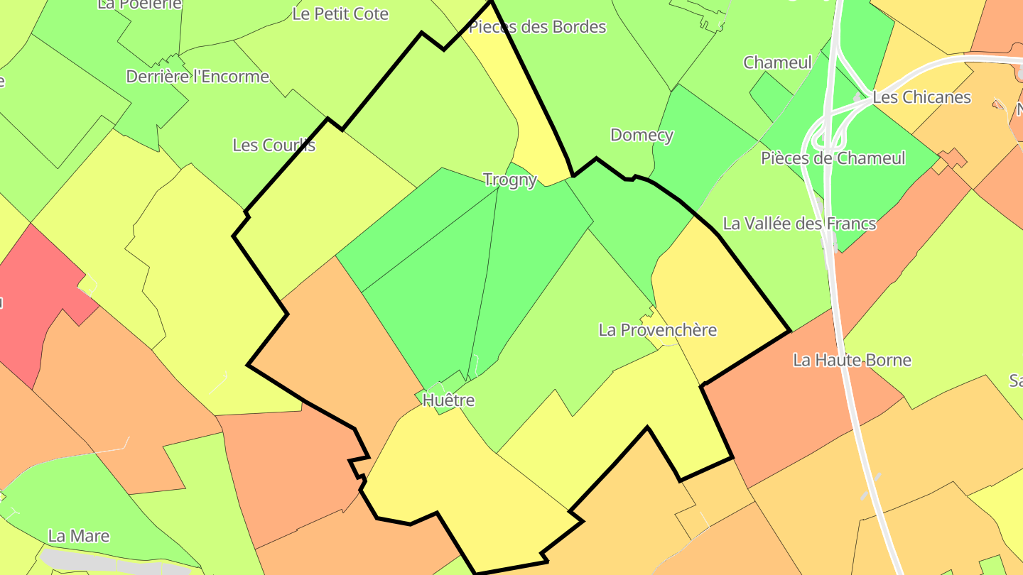 Carte des prix de l'immobilier Huêtre