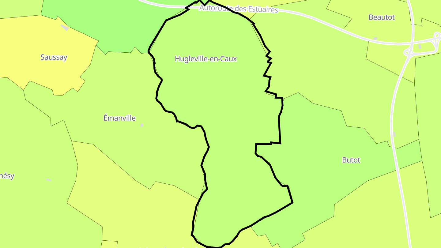 Carte des prix de l'immobilier Hugleville-en-Caux