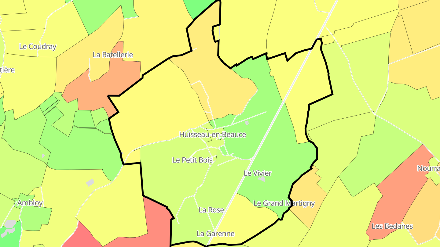 Carte des prix de l'immobilier Huisseau-en-Beauce