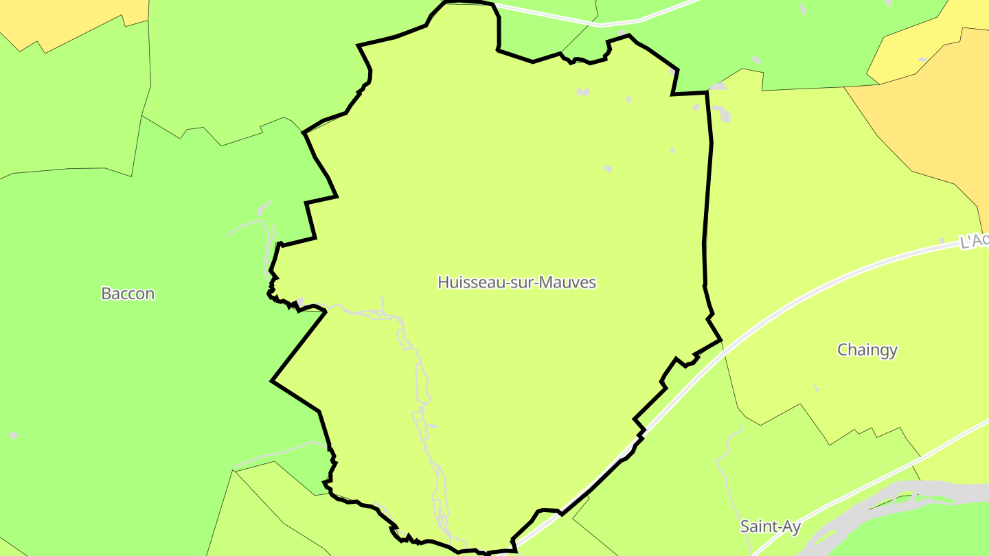 Carte des prix de l'immobilier Huisseau-sur-Mauves