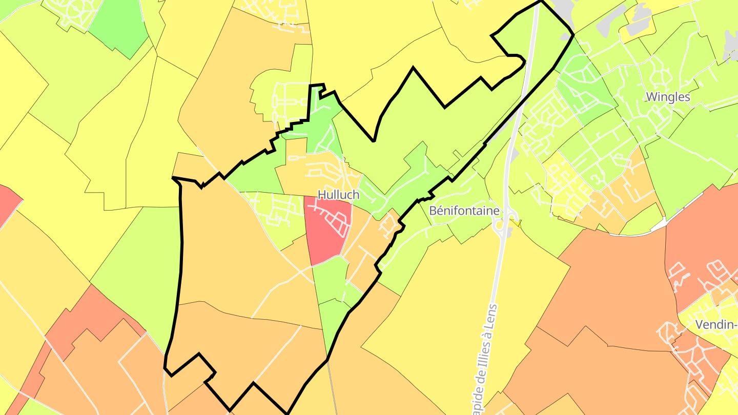 Carte des prix de l'immobilier Hulluch