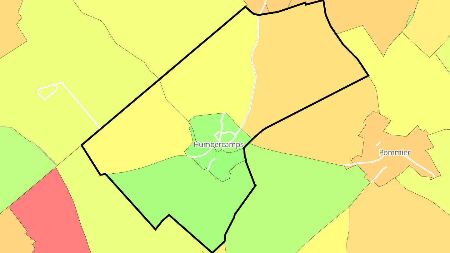Carte des prix de l'immobilier Humbercamps