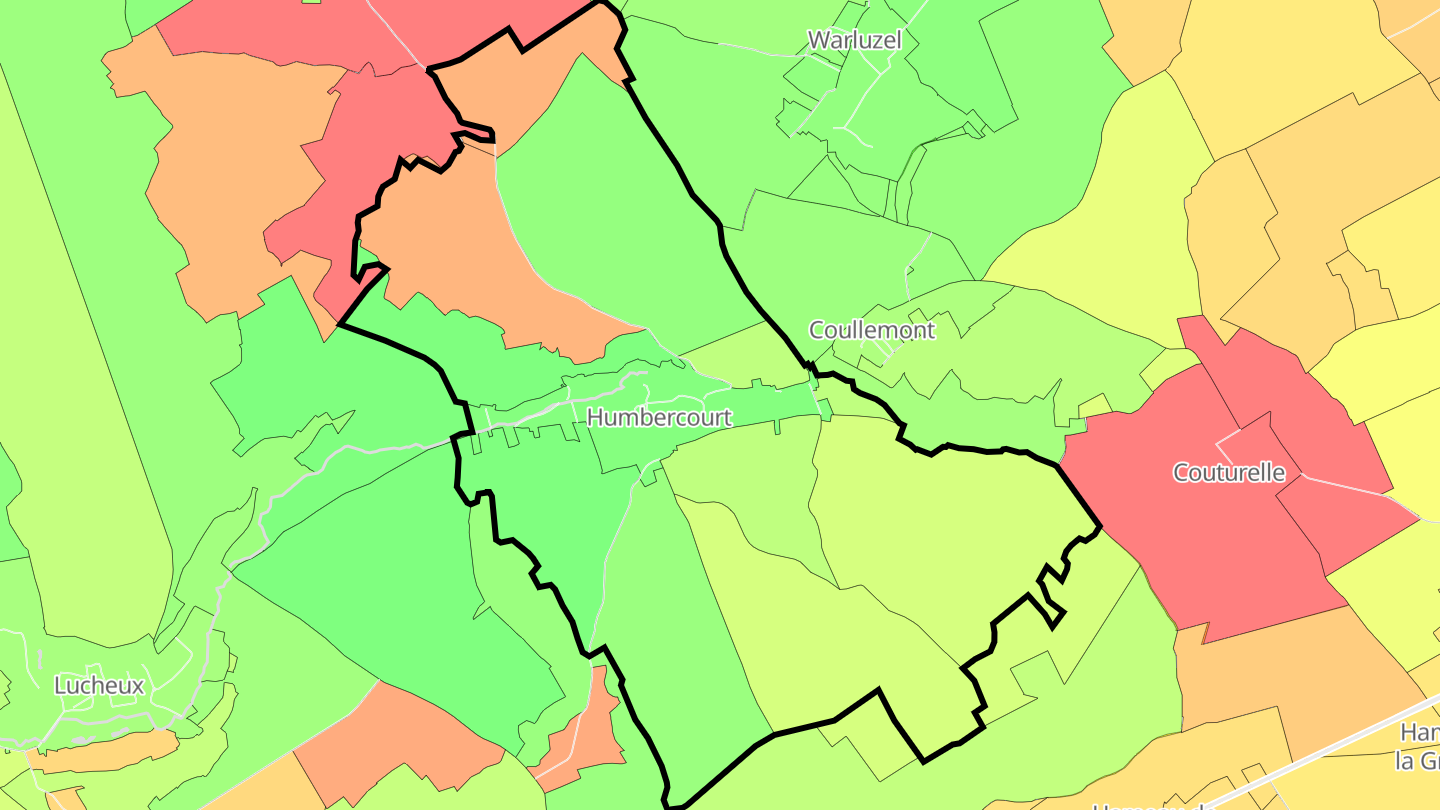 Carte des prix de l'immobilier Humbercourt
