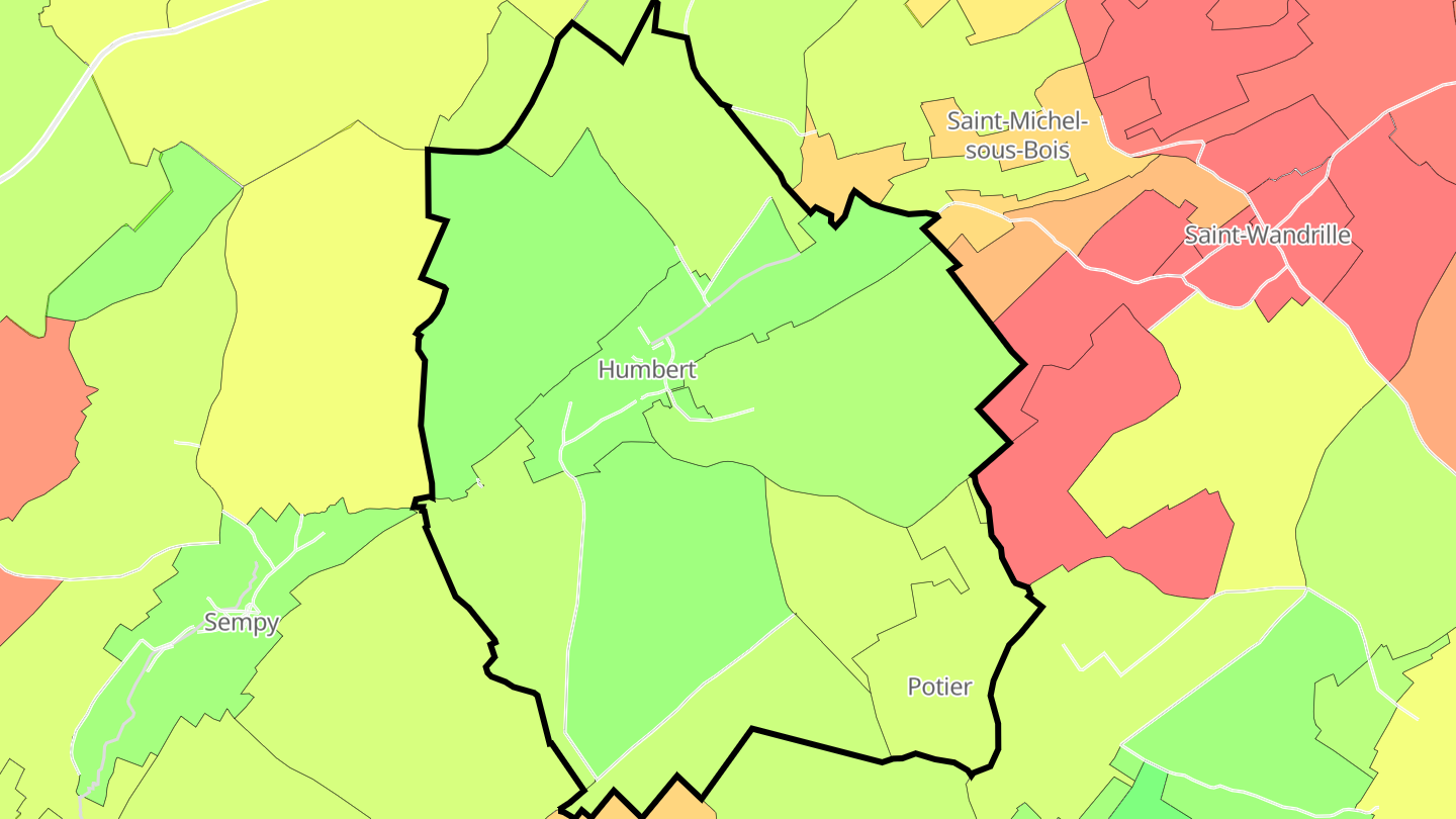 Carte des prix de l'immobilier Humbert