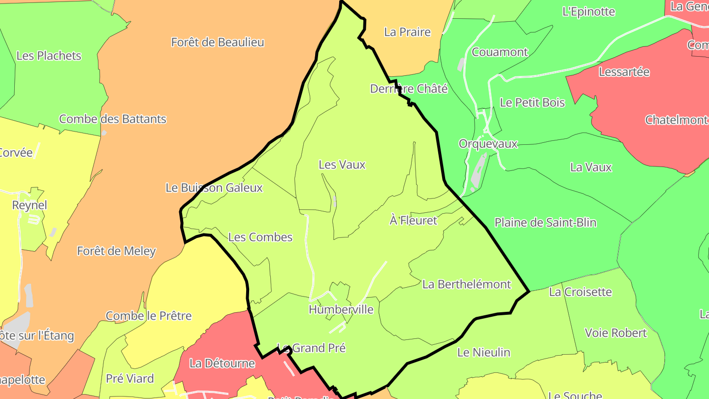Carte des prix de l'immobilier Humberville