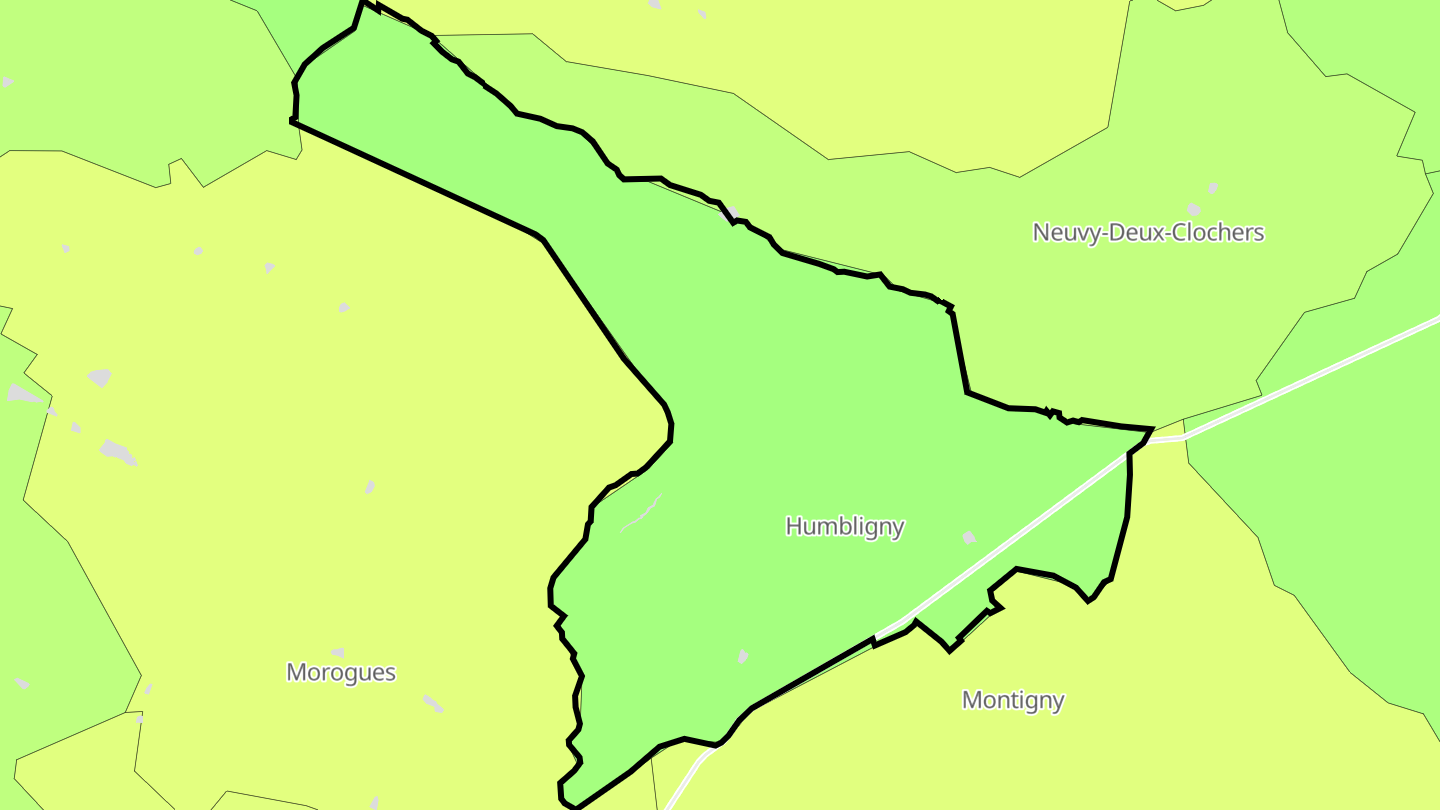 Carte des prix de l'immobilier Humbligny