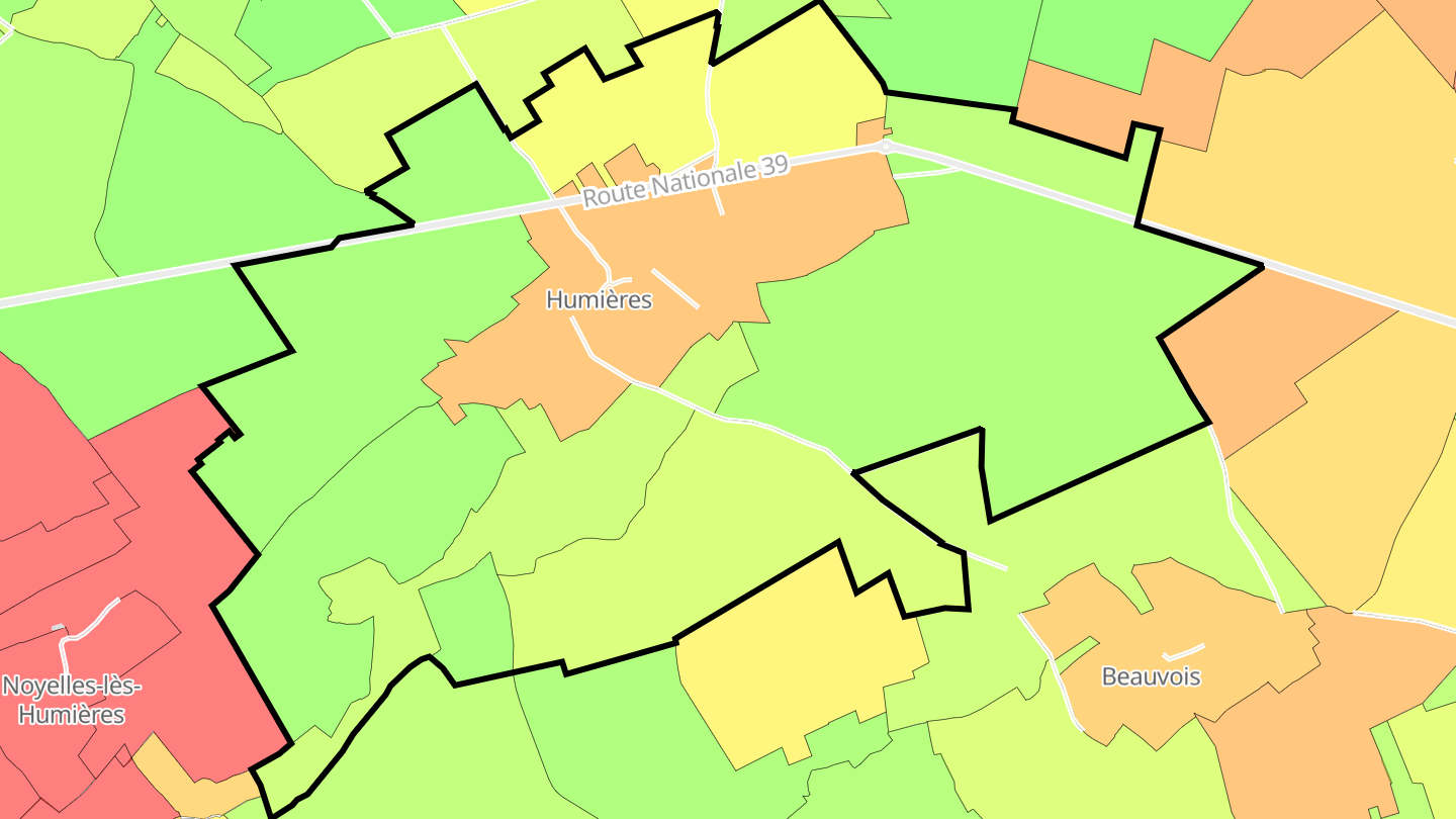 Carte des prix de l'immobilier Humières
