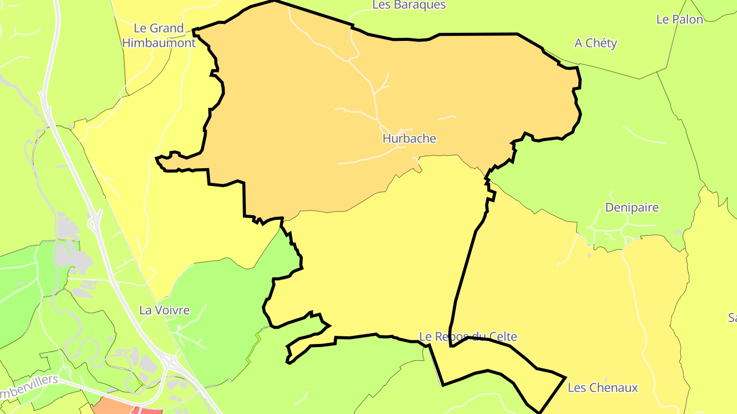Carte des prix de l'immobilier Hurbache
