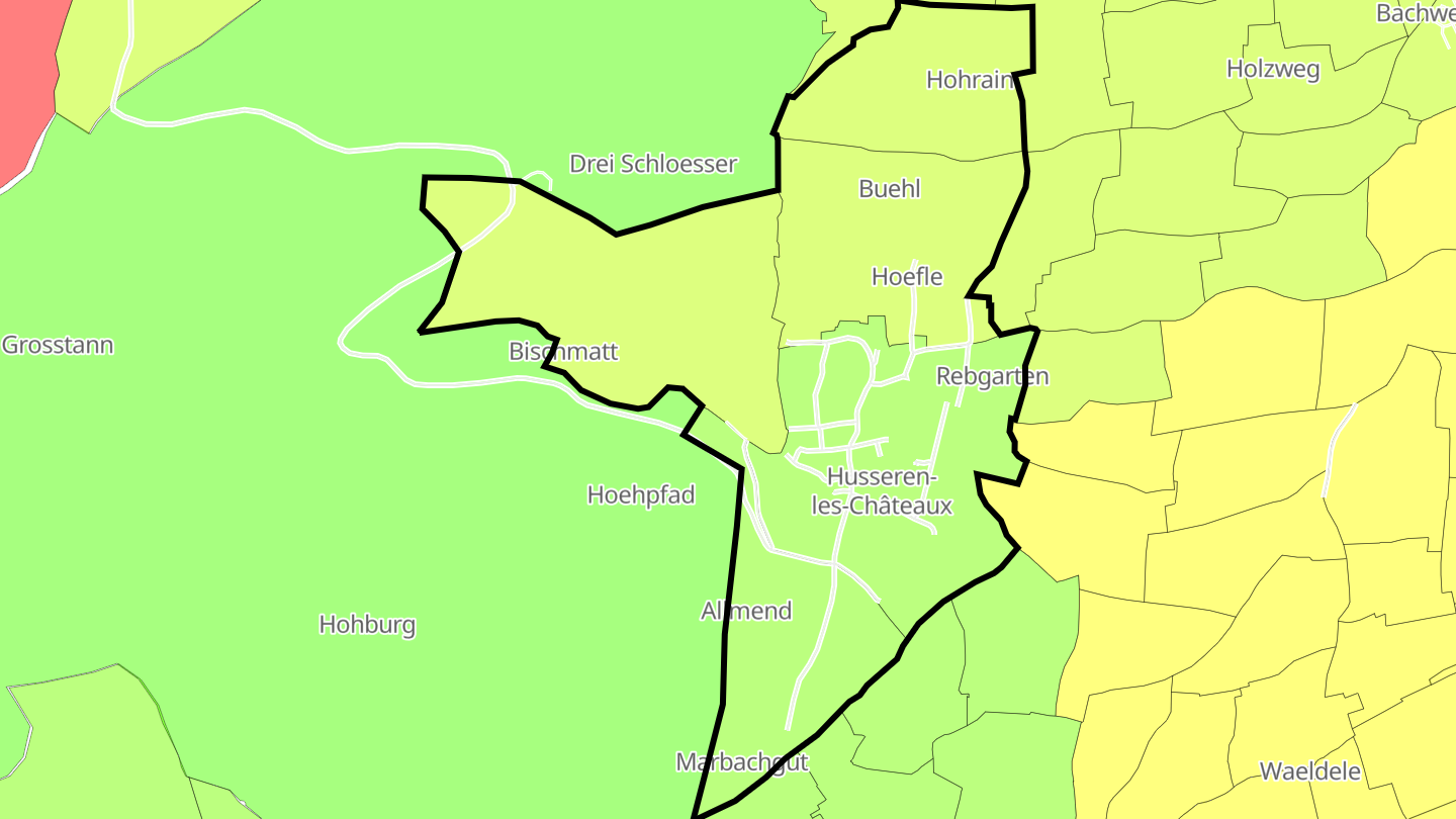 Carte des prix de l'immobilier Husseren-les-Châteaux