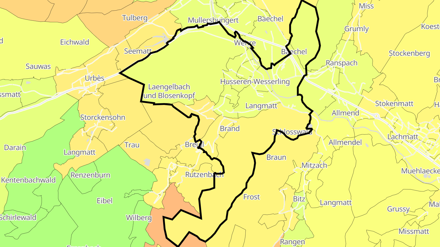 Carte des prix de l'immobilier Husseren-Wesserling